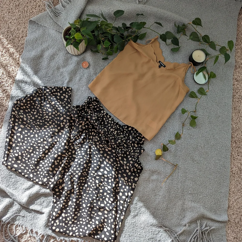 Francesca's Pants High Waist Wide Leg Elastic Belt Size L Blue - Picture 5 of 11